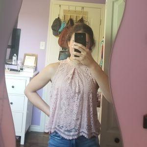 light pink lace top